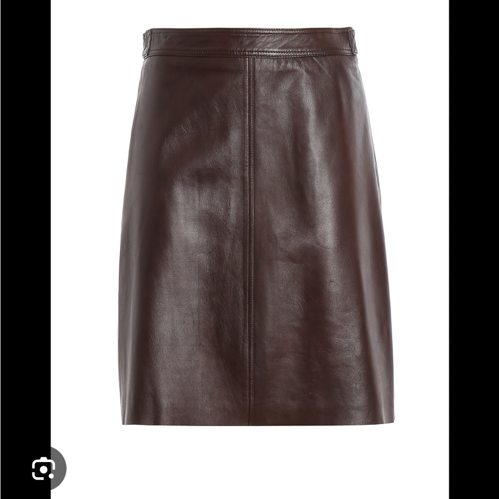 Weekend Max Mara Brown Leather Skirt